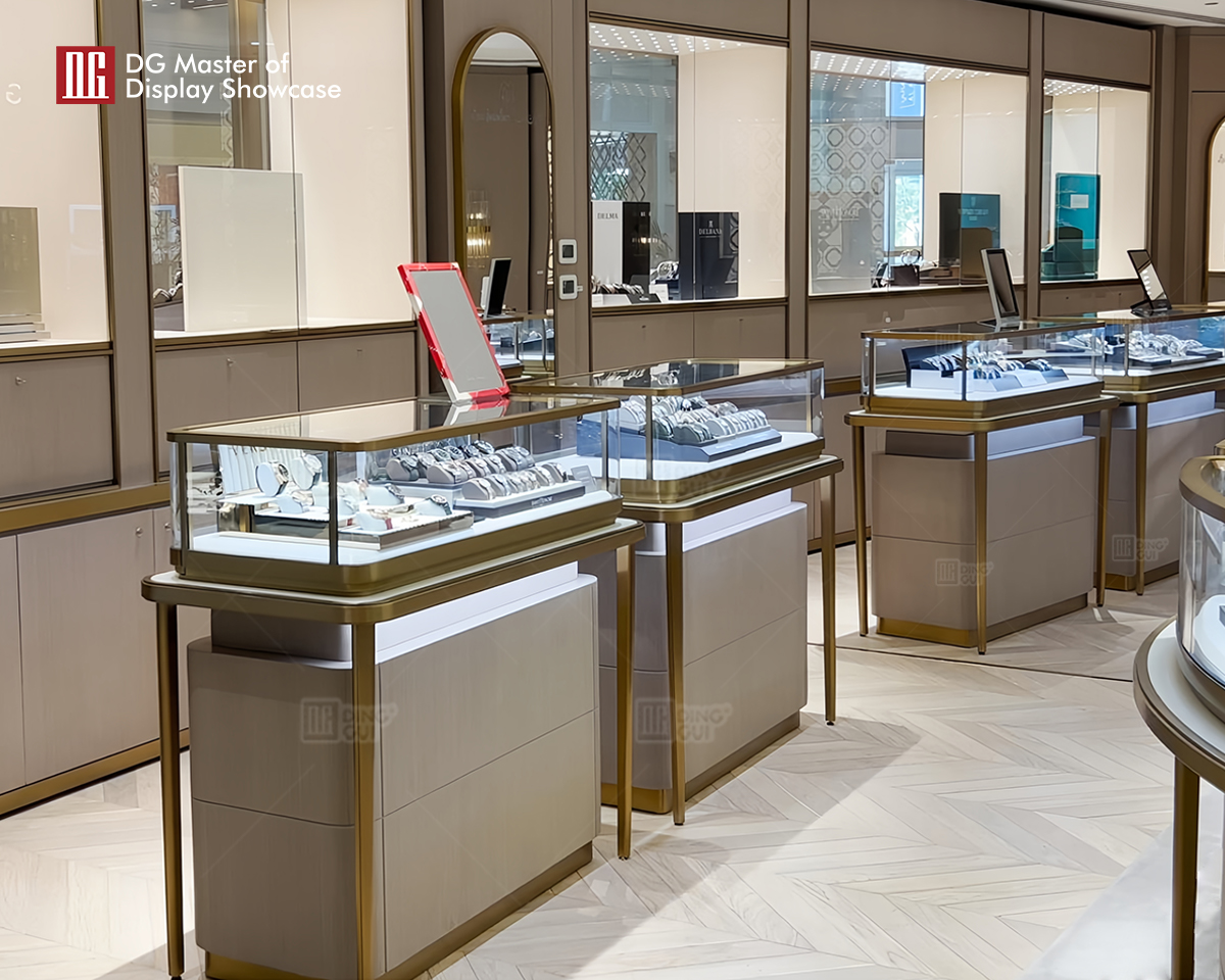 DG Showcase Ζεστή Προσφορά Αποθήκευσης Κοσμημάτων Ρολογιών Βιτρίνα Πολυτελών Καταστημάτων 10