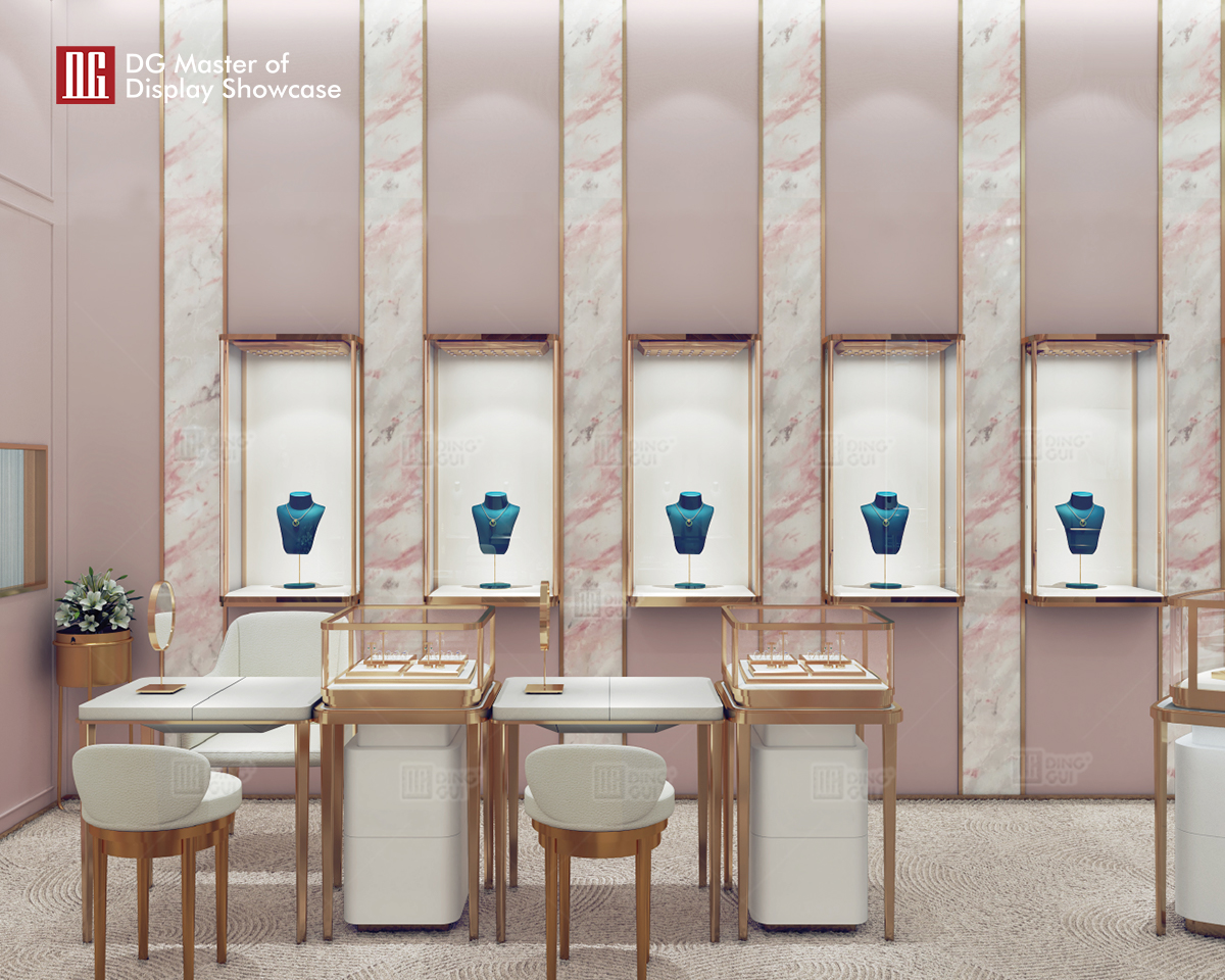 DG New Design High-end Jewelry Watch Countertop Rotating Showcase 9