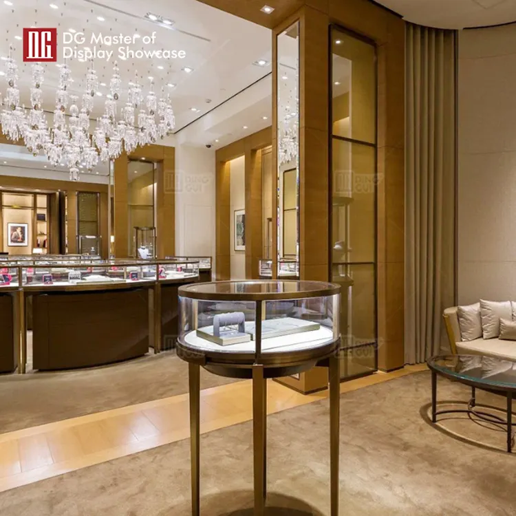 Luxury Round Jewelry Watch Showcase with Intelligent Lighting & Electronic Lock 3