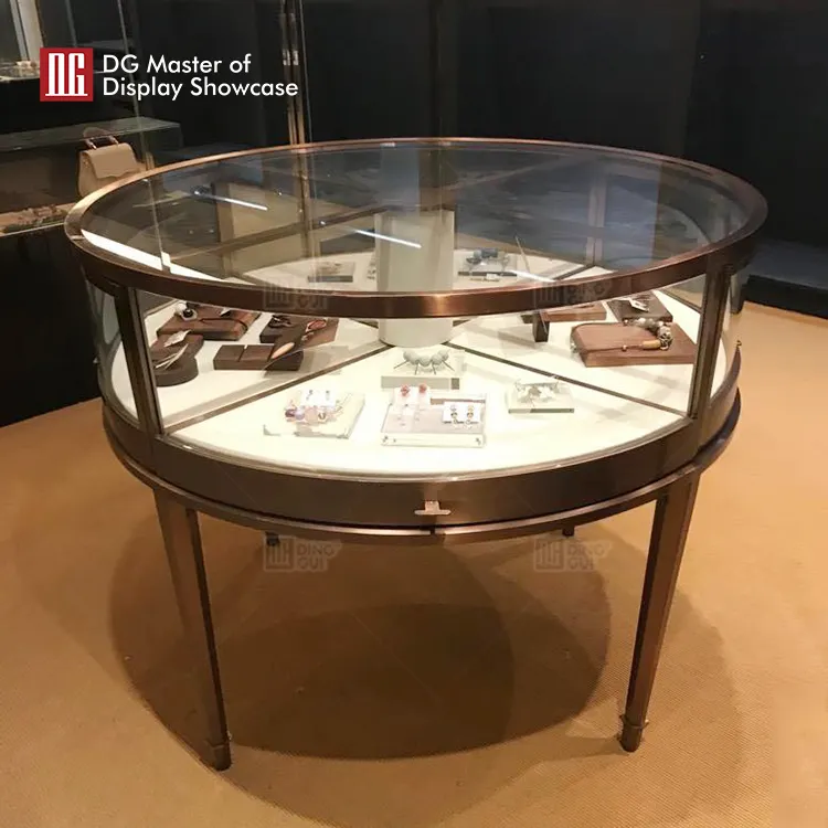 Luxury Round Jewelry Watch Showcase with Intelligent Lighting & Electronic Lock 5