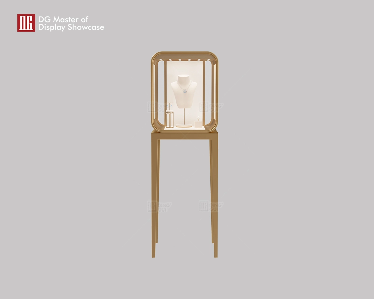 DG Display Showcase’s Luxury Arc-shaped Vertical Cabinet Standing Showcase 1