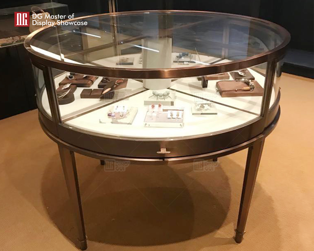 Luxury Round Jewelry Watch Showcase with Intelligent Lighting & Electronic Lock 10