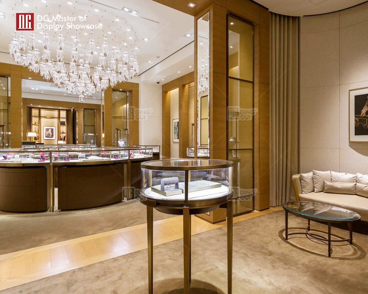 Luxury Round Jewelry Watch Showcase with Intelligent Lighting & Electronic Lock 9