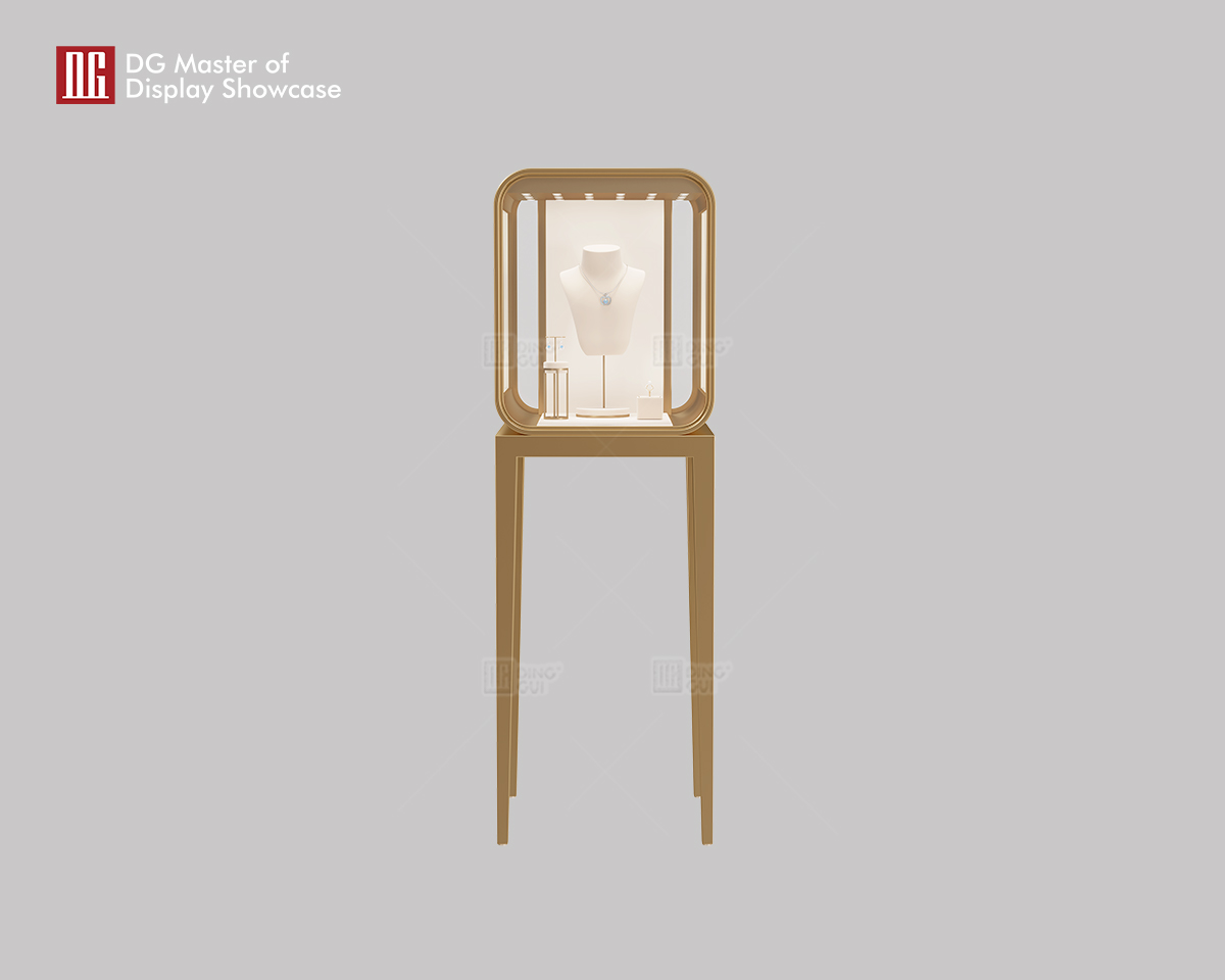 DG Display Showcase’s Luxury Arc-shaped Vertical Cabinet Standing Showcase 6