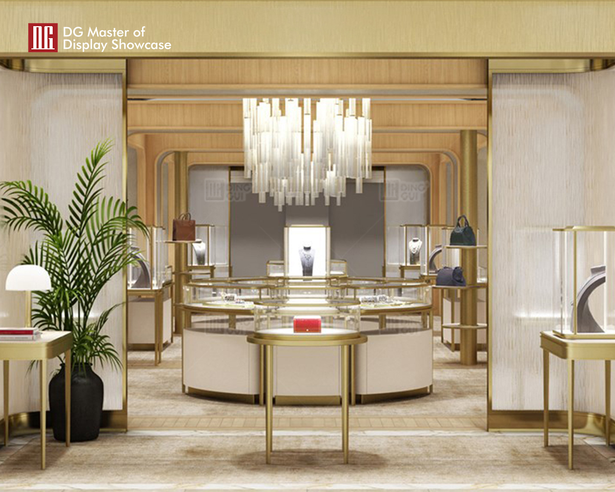 Luxury Round Jewelry Watch Showcase with Intelligent Lighting & Electronic Lock 7