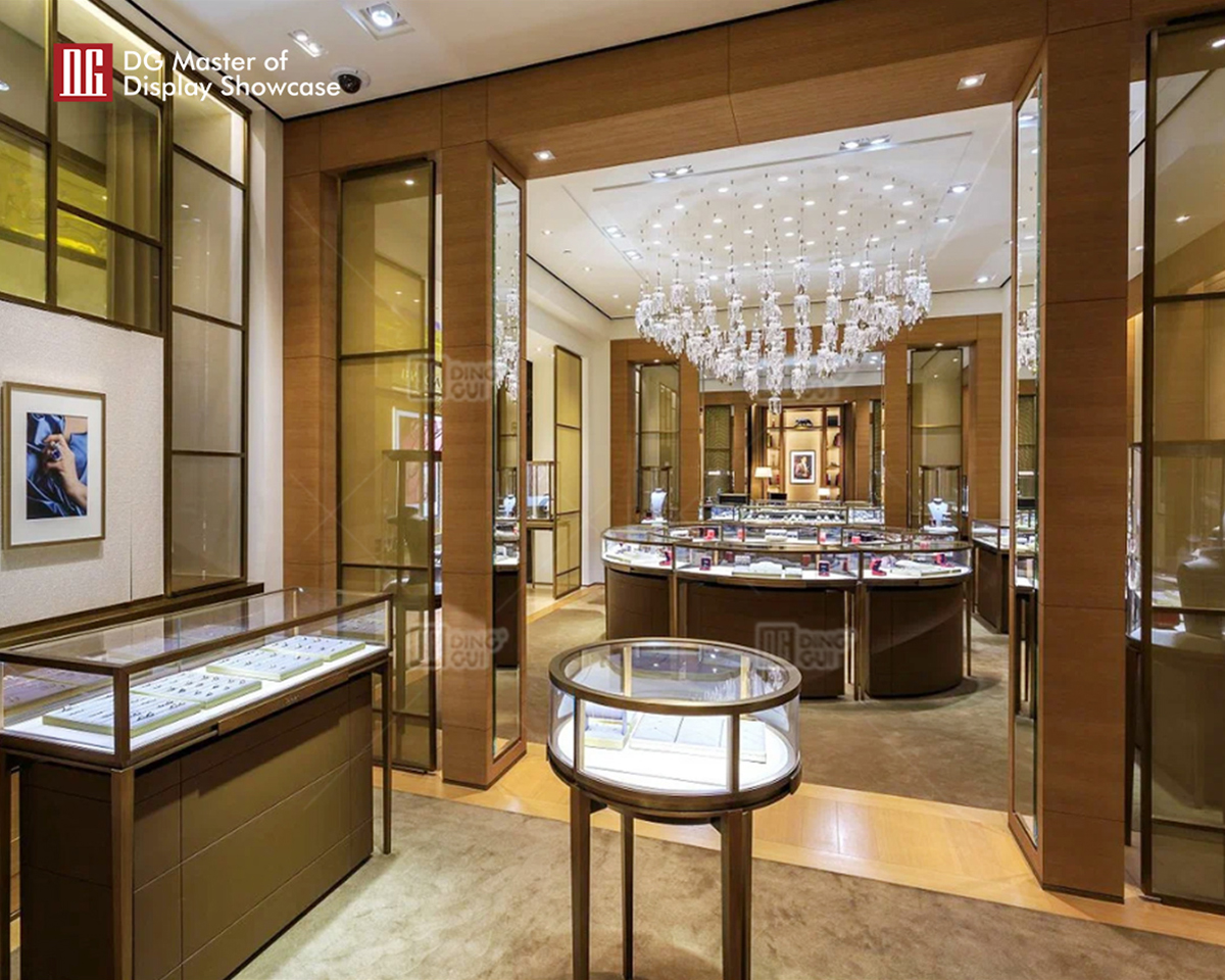 Luxury Round Jewelry Watch Showcase with Intelligent Lighting & Electronic Lock 8