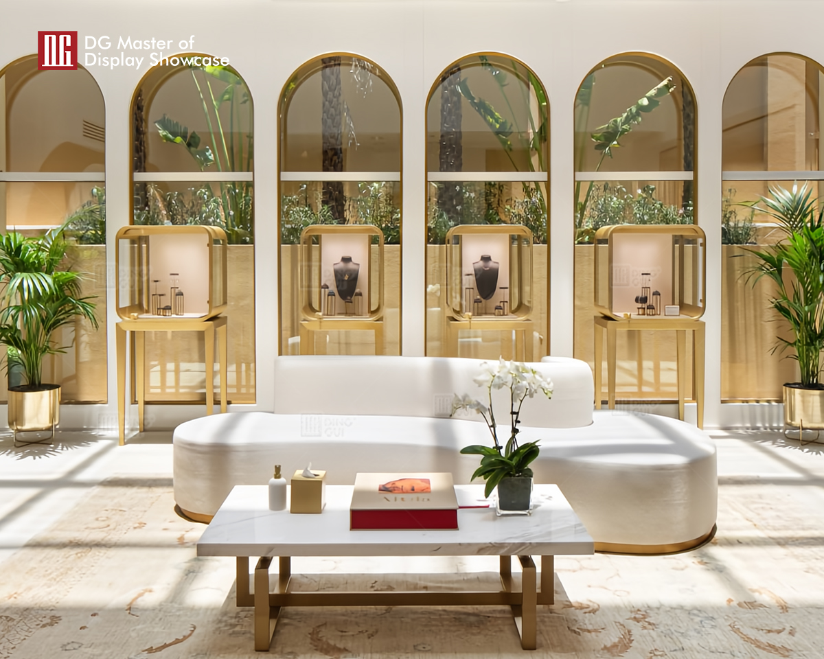 DG Display Showcase’s Luxury Arc-shaped Vertical Cabinet Standing Showcase 10