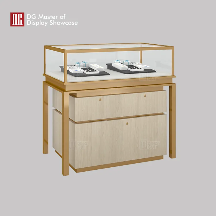 Luxury Glass Showcase: Front Opening & Adjustable Lighting 3