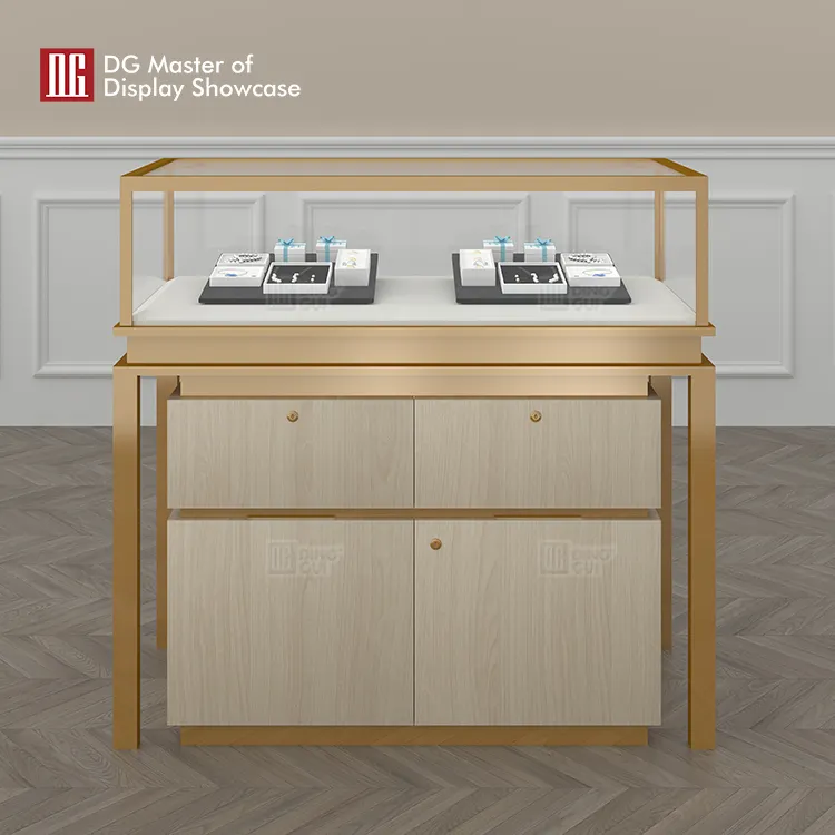 Luxury Glass Showcase: Front Opening & Adjustable Lighting 4