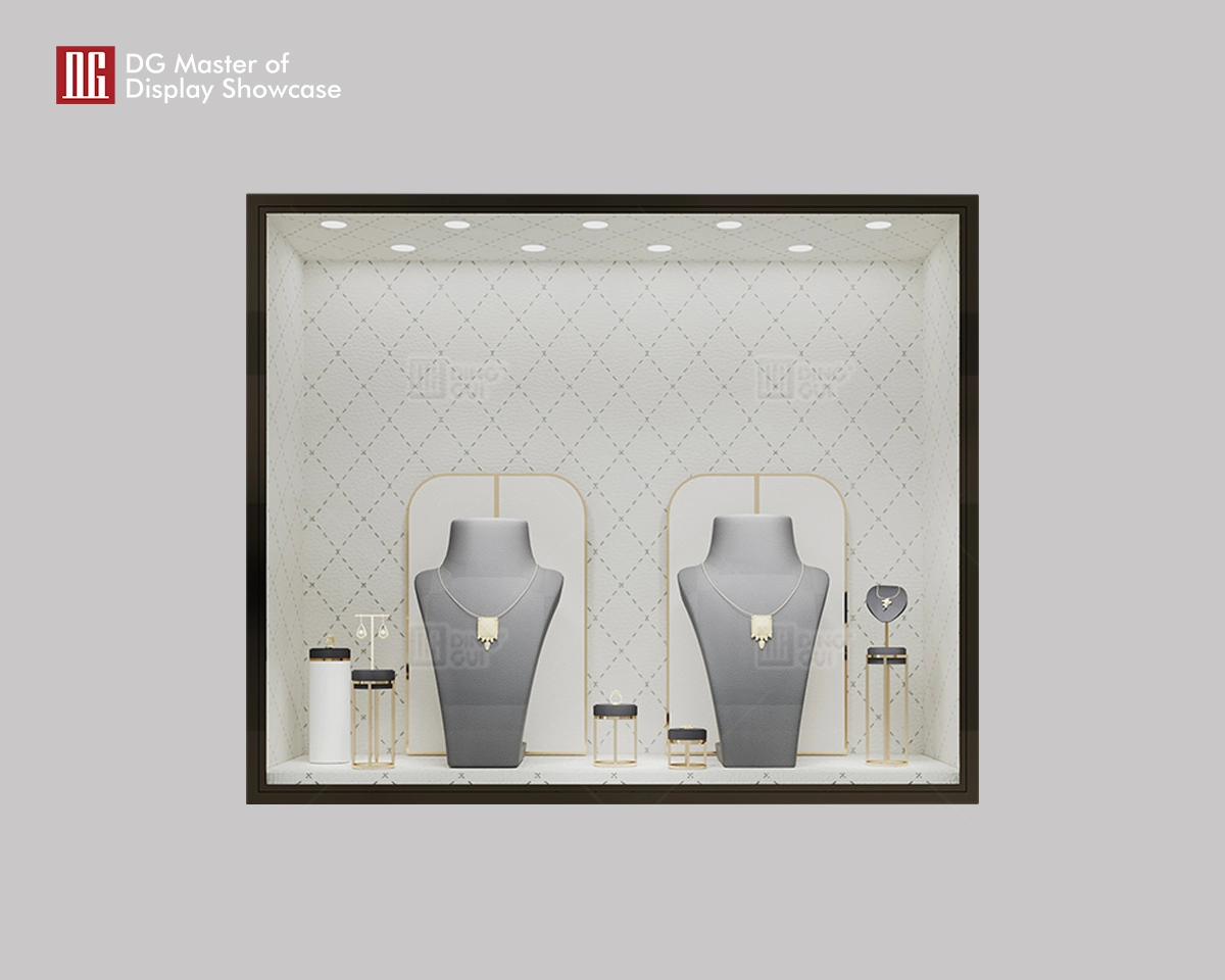 DG Showcase Απλό Σχεδιασμό Πολυτελή Κοσμήματα Ρολόι Τοίχου Βιτρίνα Εσωτερικής Διακόσμησης 1
