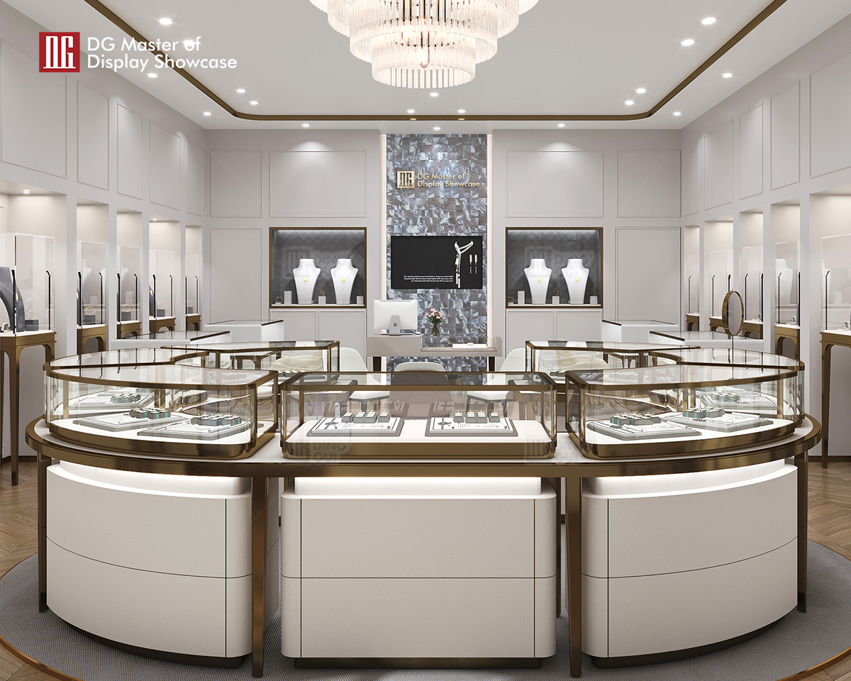 DG Showcase Απλό Σχεδιασμό Πολυτελή Κοσμήματα Ρολόι Τοίχου Βιτρίνα Εσωτερικής Διακόσμησης 10