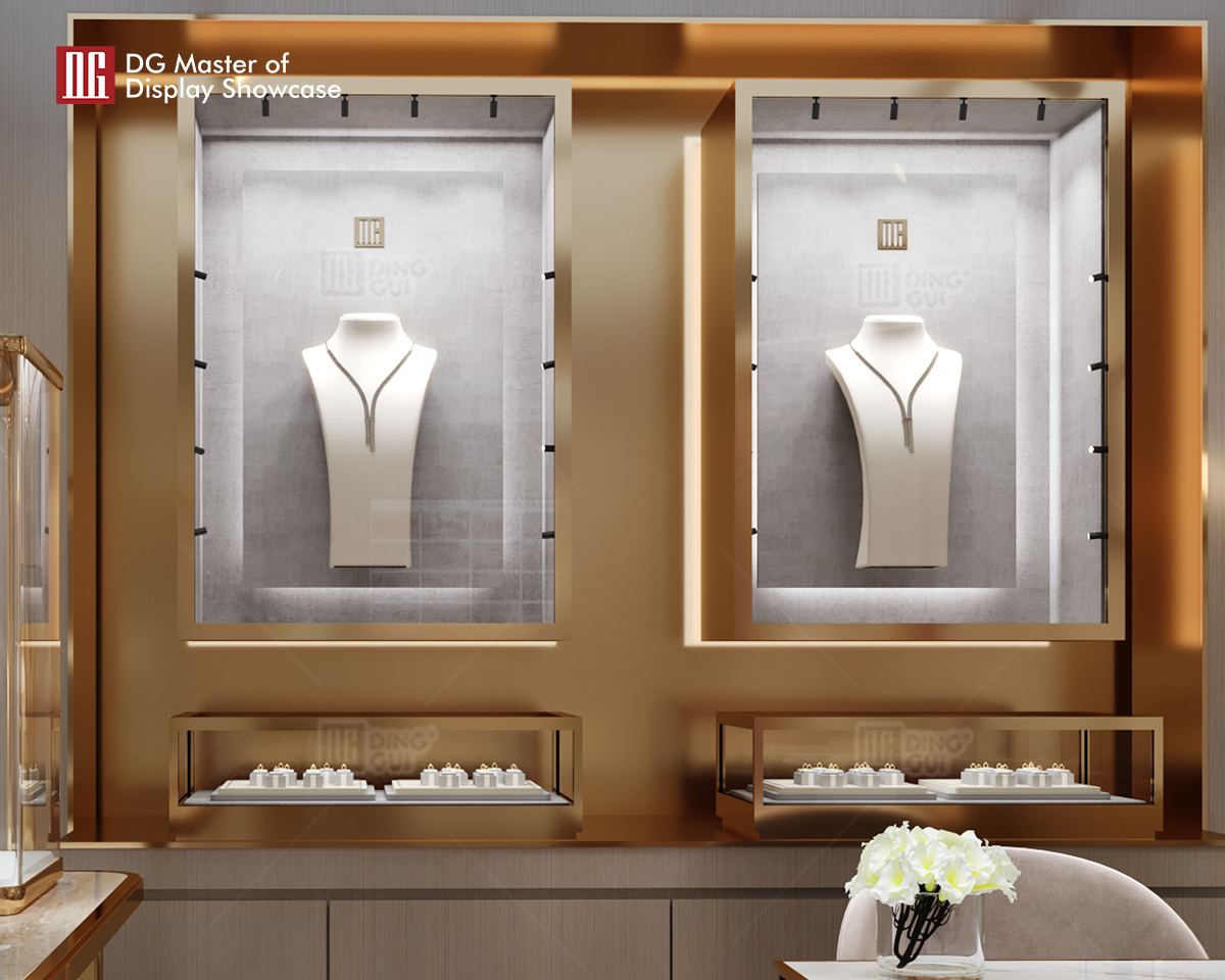 Tilpassede DG Custom High-End Luksus Smykke Display Vægmonterede Producenter Fra Kina 9