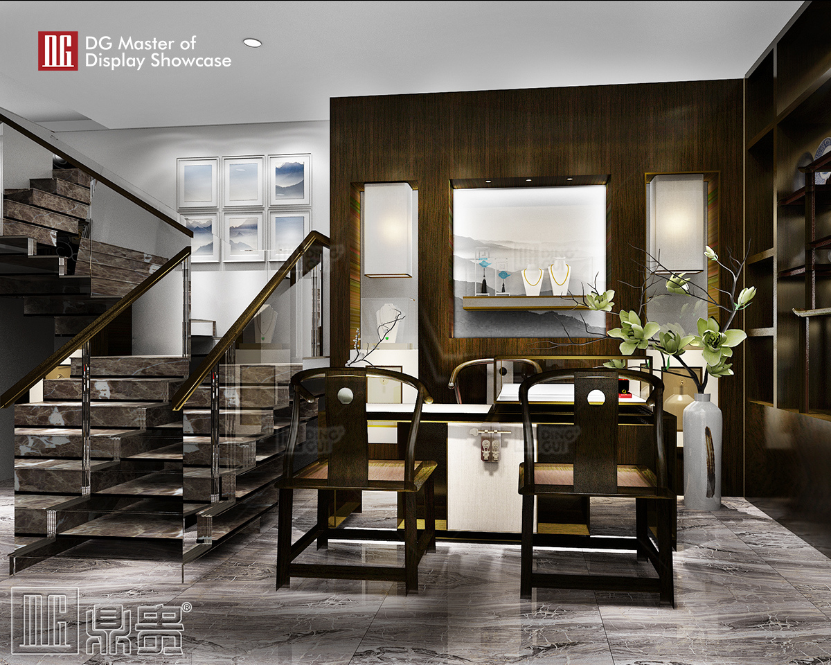 Βιτρίνα DG υψηλής ποιότητας, μοντέρνος σχεδιασμός, προσαρμοσμένη διακόσμηση ολόκληρου του καταστήματος, βιτρίνα βιτρίνας συσκευασίας υψηλής ποιότητας 9