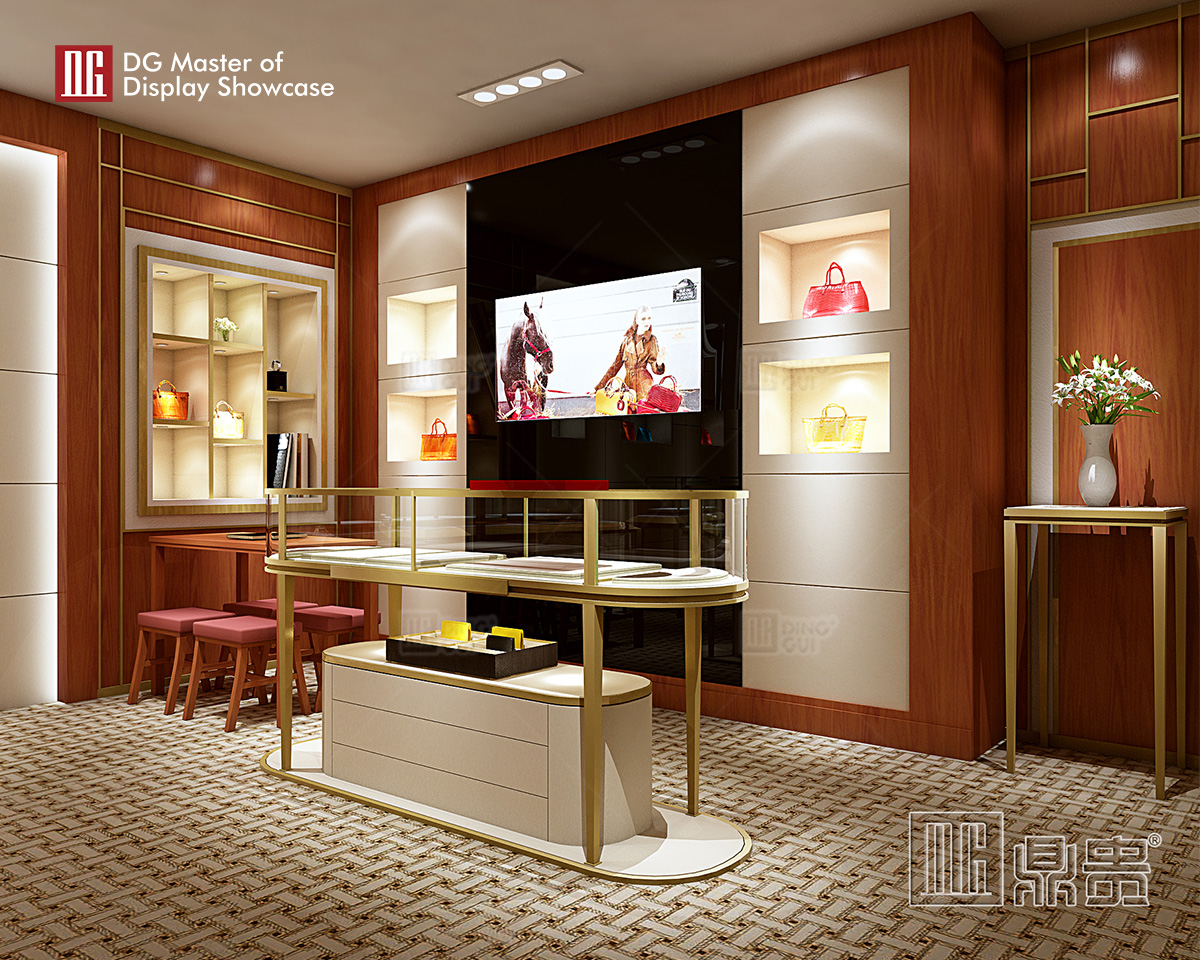 DG showcase luxury high quality handbag display cabinet custom design for retail store 6