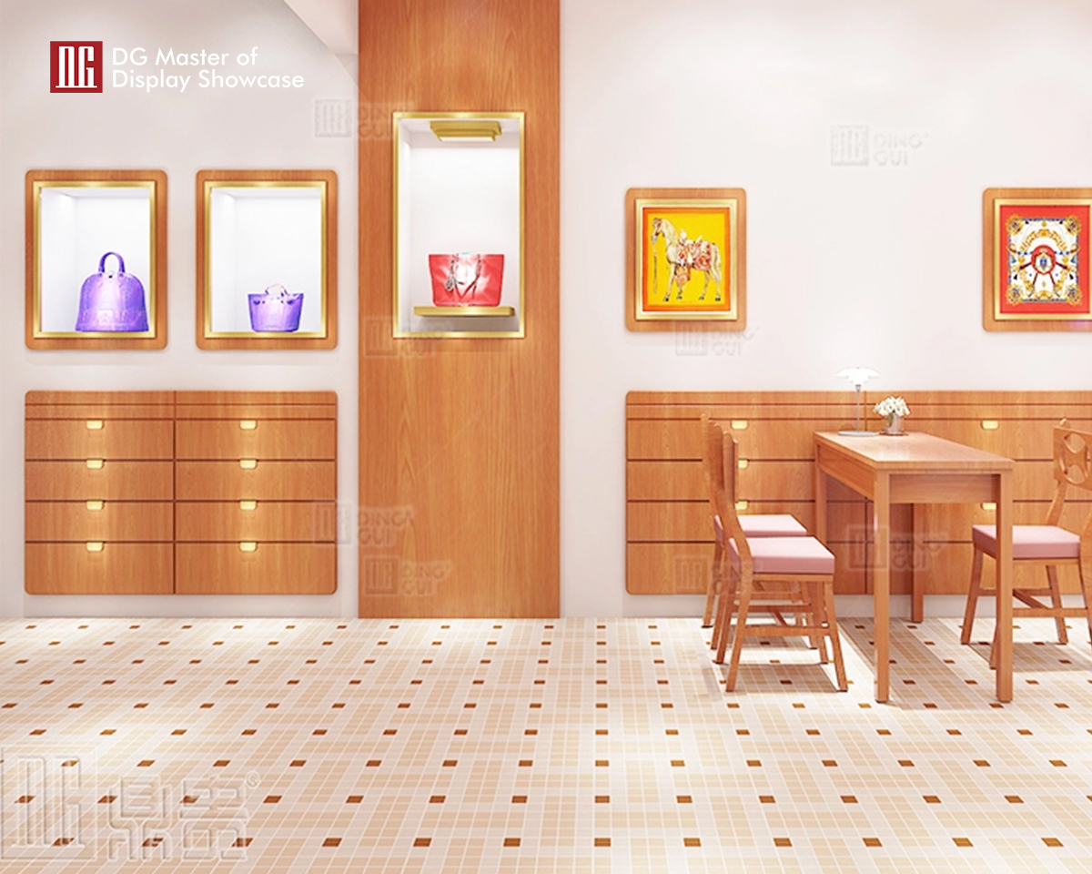 DG showcase luxury high quality handbag display cabinet custom design for retail store 9