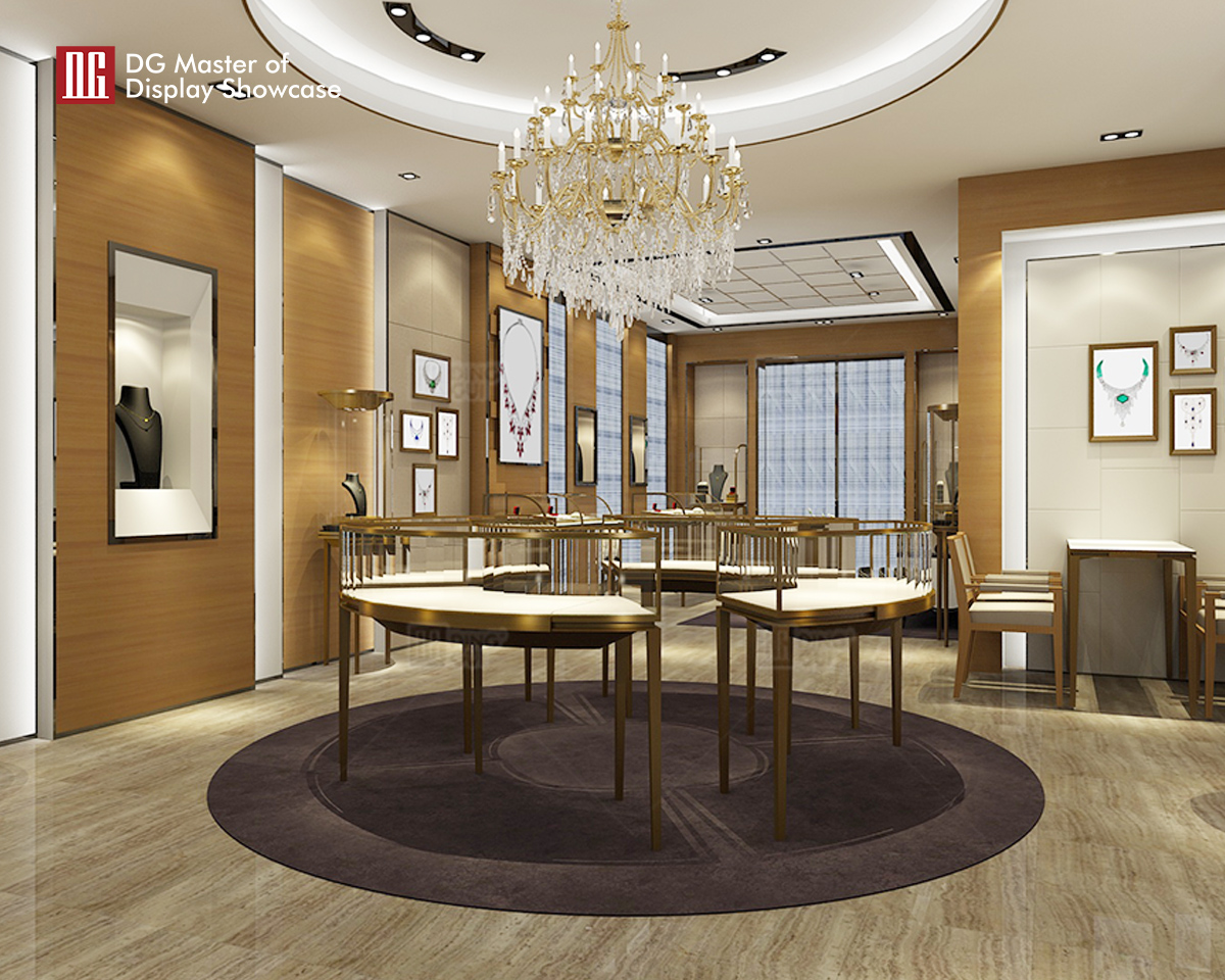 DG Showcase klasikong marangyang alahas relo display showcase custom cabinet tagagawa 10