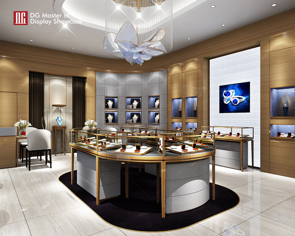 DG Showcase klasikong marangyang alahas relo display showcase custom cabinet tagagawa 9