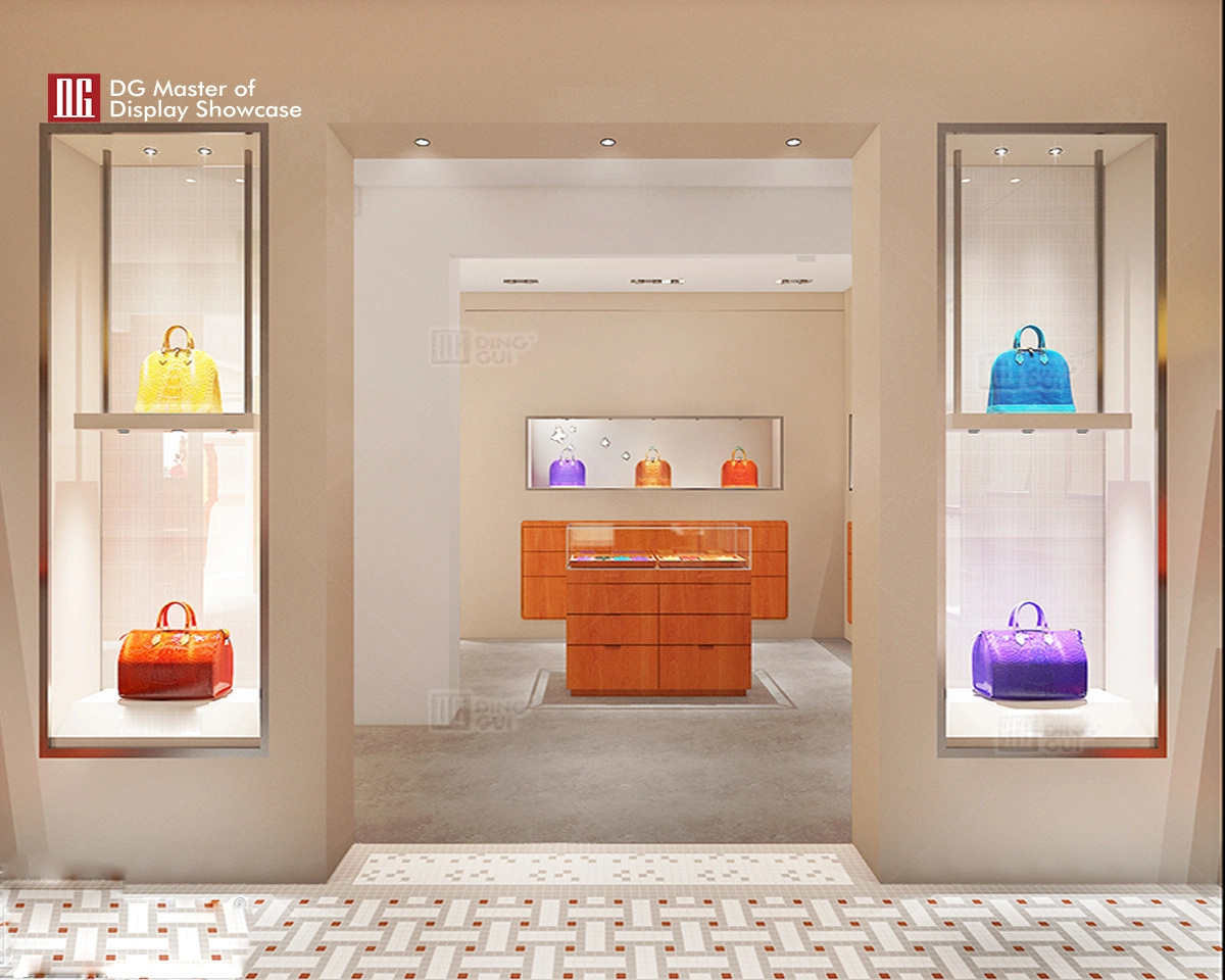 DG showcase luxury bag display cabinet eleganteng showcase interior design 1