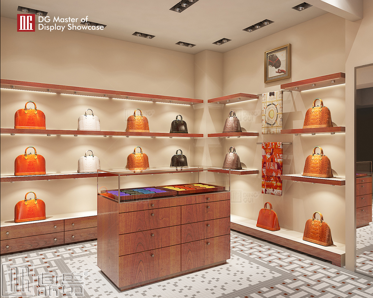 DG showcase luxury bag display cabinet eleganteng showcase interior design 7