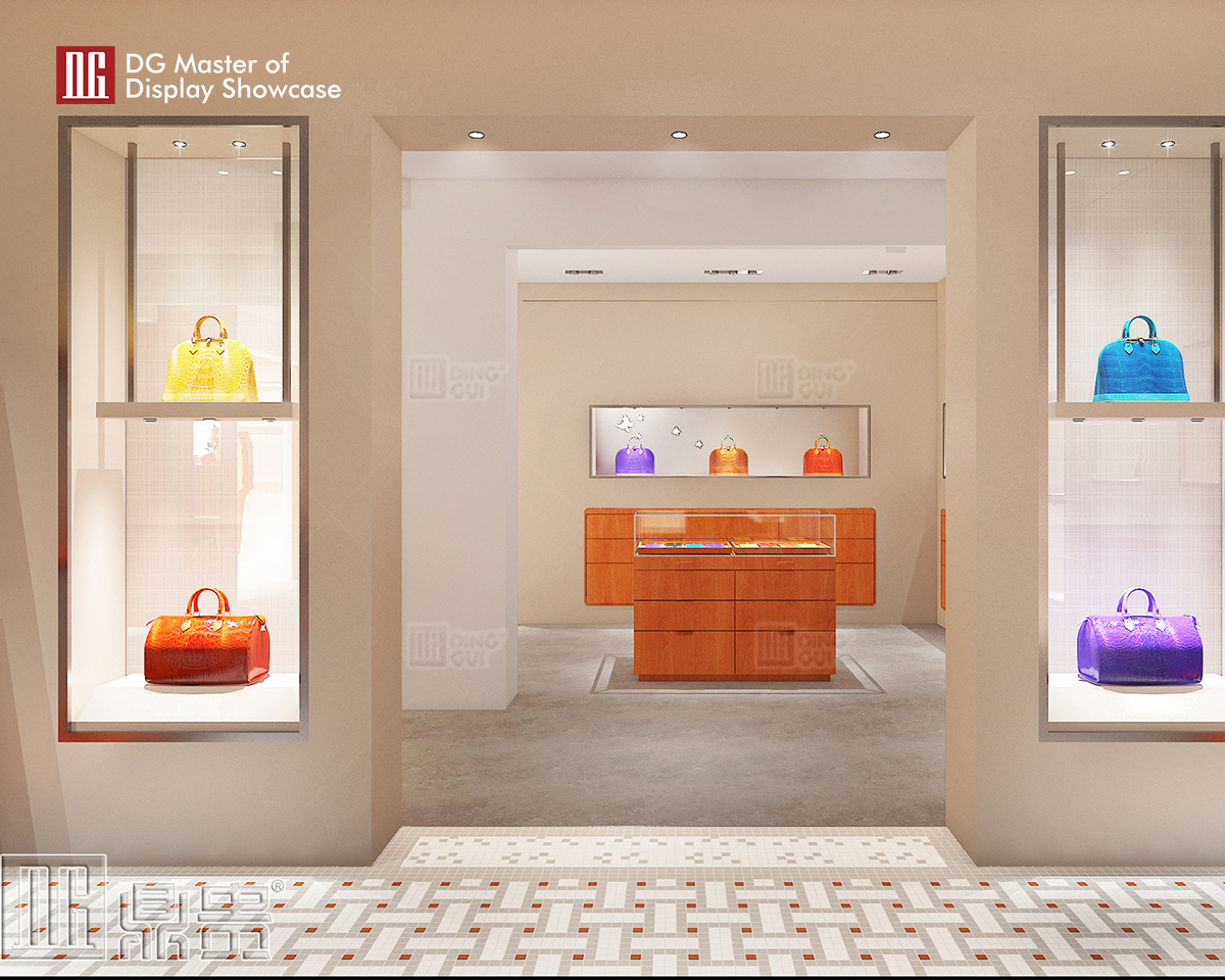 DG showcase luxury bag display cabinet eleganteng showcase interior design 6