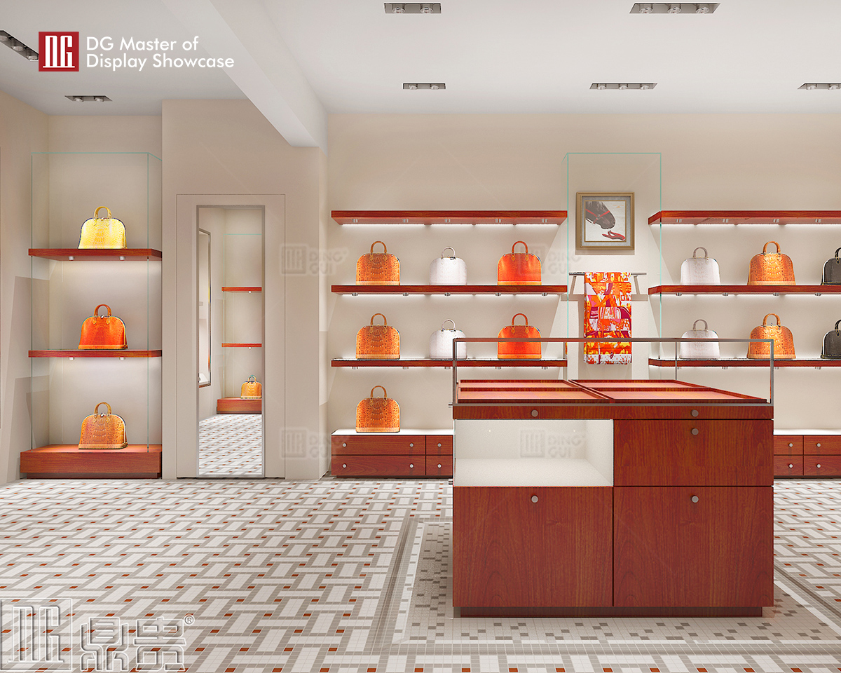 DG showcase luxury bag display cabinet eleganteng showcase interior design 8
