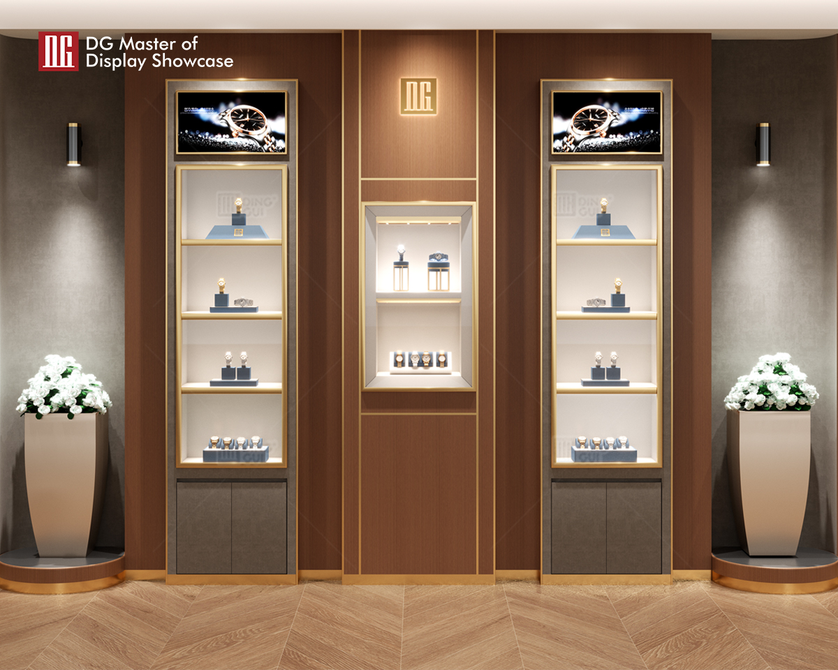 custom black showcase cabinet wholesale | DG Display Showcase 10