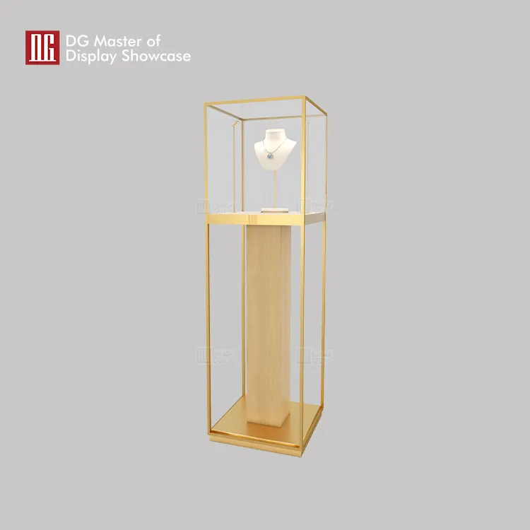 Luxury Marble Jewelry Showcase - Upright Glass Display Cabinet 3