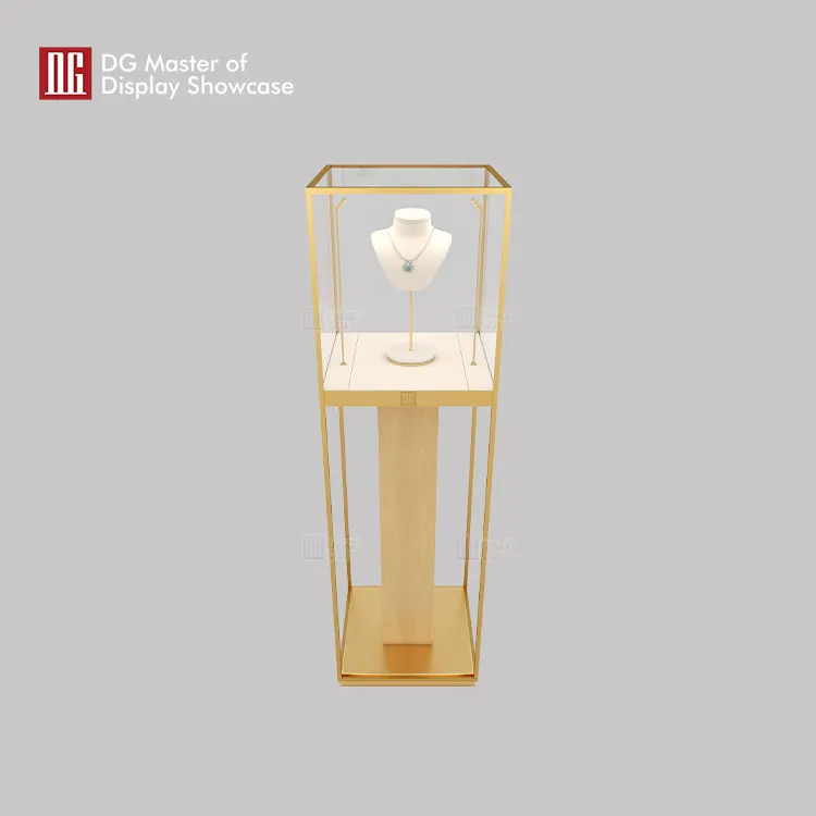 Luxury Marble Jewelry Showcase - Upright Glass Display Cabinet 4