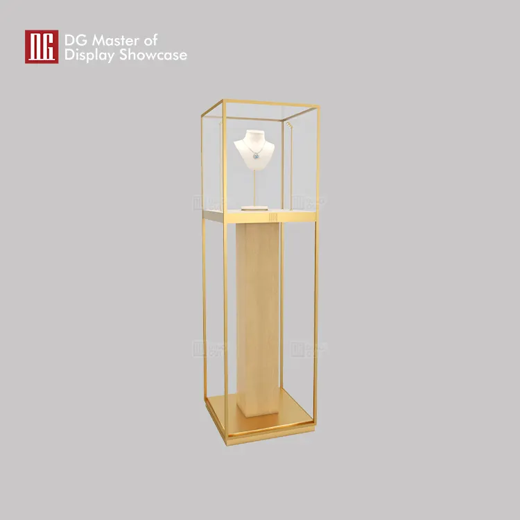 Luxury Marble Jewelry Showcase - Upright Glass Display Cabinet 2