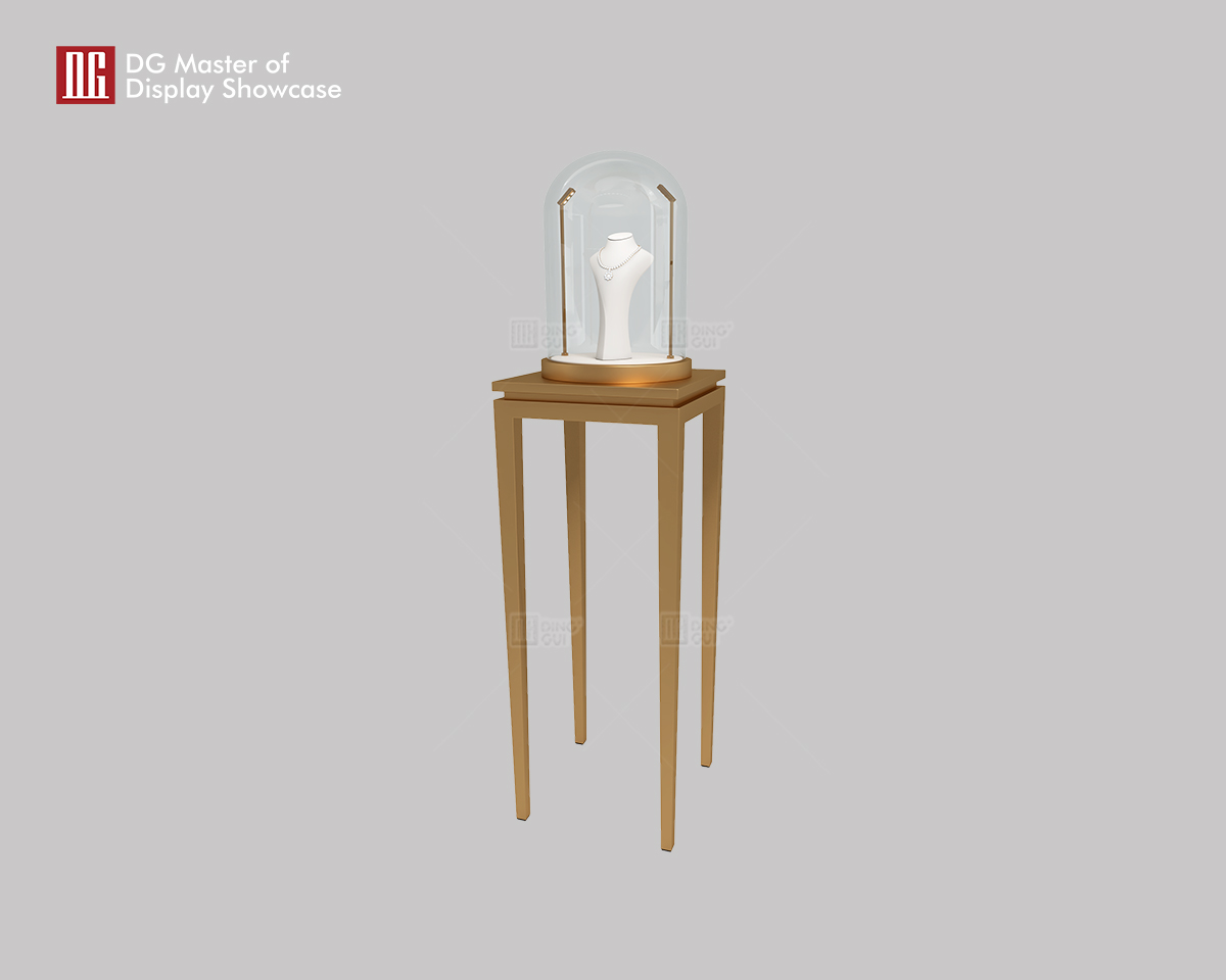 DG High-End Unique Brass Brushed Stainless Steel Jewelry Watch Upright Display Showcase 8