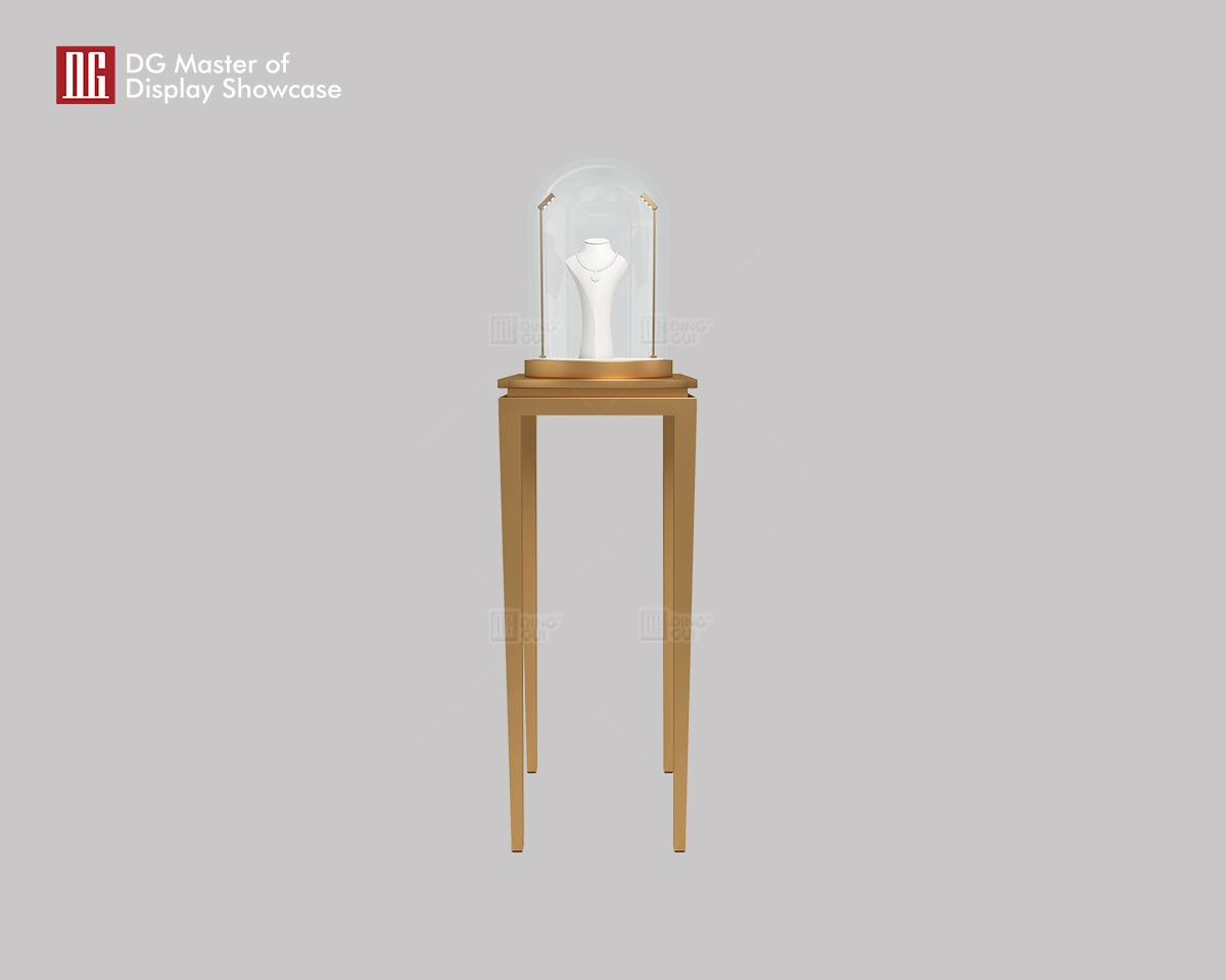 DG High-End Unique Brass Brushed Stainless Steel Jewelry Watch Upright Display Showcase 1