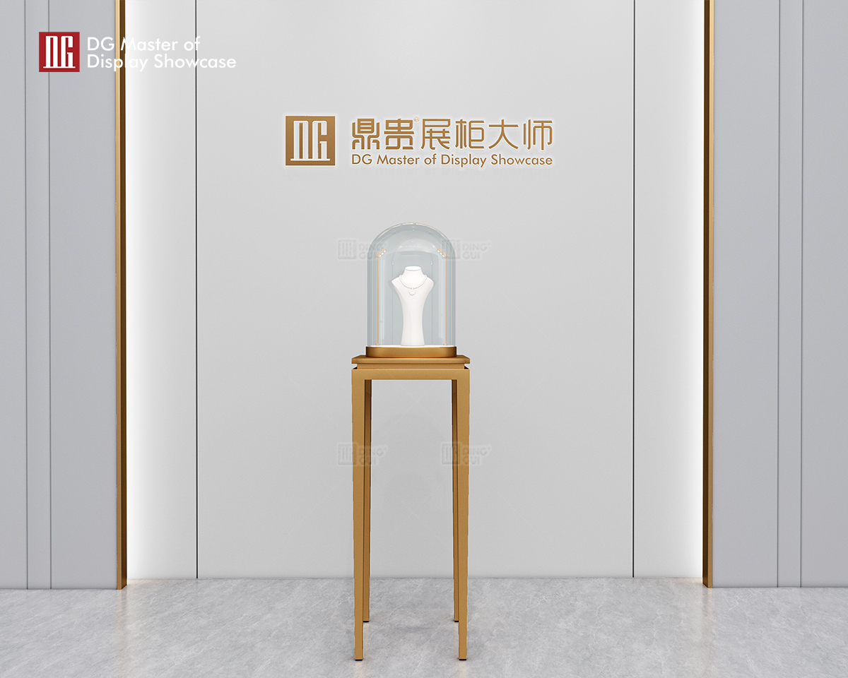 DG High-End Unique Brass Brushed Stainless Steel Jewelry Watch Upright Display Showcase 10