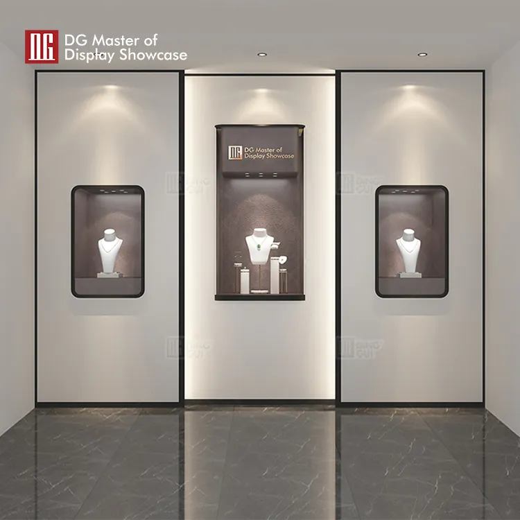 Luxury Sensor-Opening Wall Display Cabinet with Smart Lighting & Orange Leather Accents 5