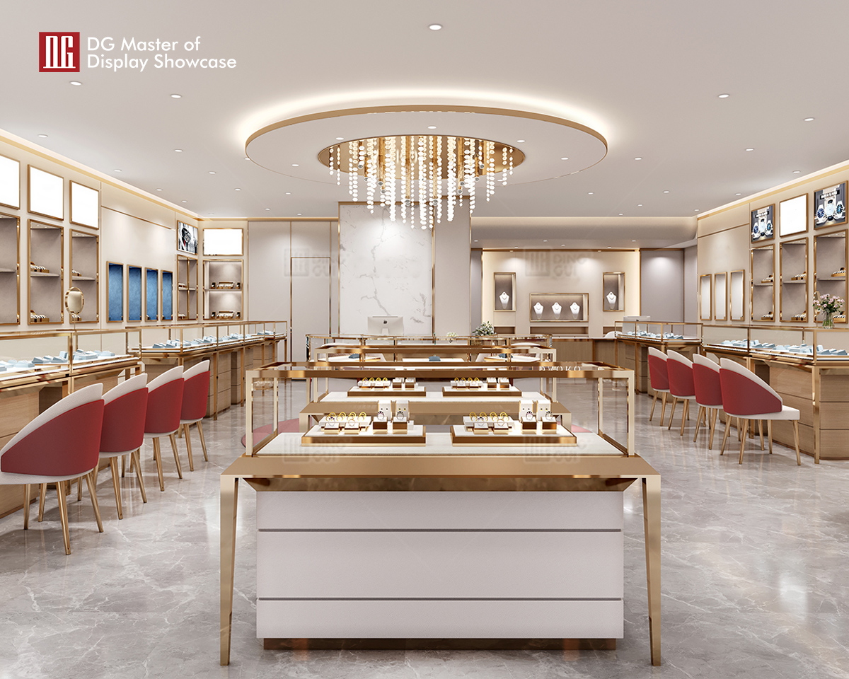 DG Showcase Custom Jewelry Watch Display Cabinets Exquisite Showcase Shop Dekorasyon 8