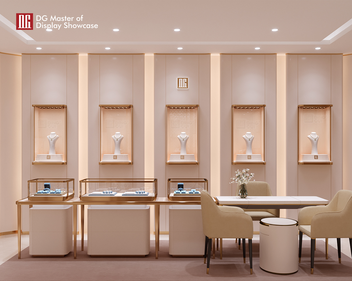 Πολυτελής βιτρίνα τοίχου κοσμημάτων υψηλής ποιότητας για εξαιρετική επίδειξη κοσμημάτων 10