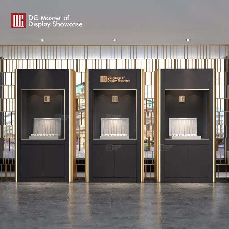 custom black wall display cabinet manufacturer | DG Display Showcase 5
