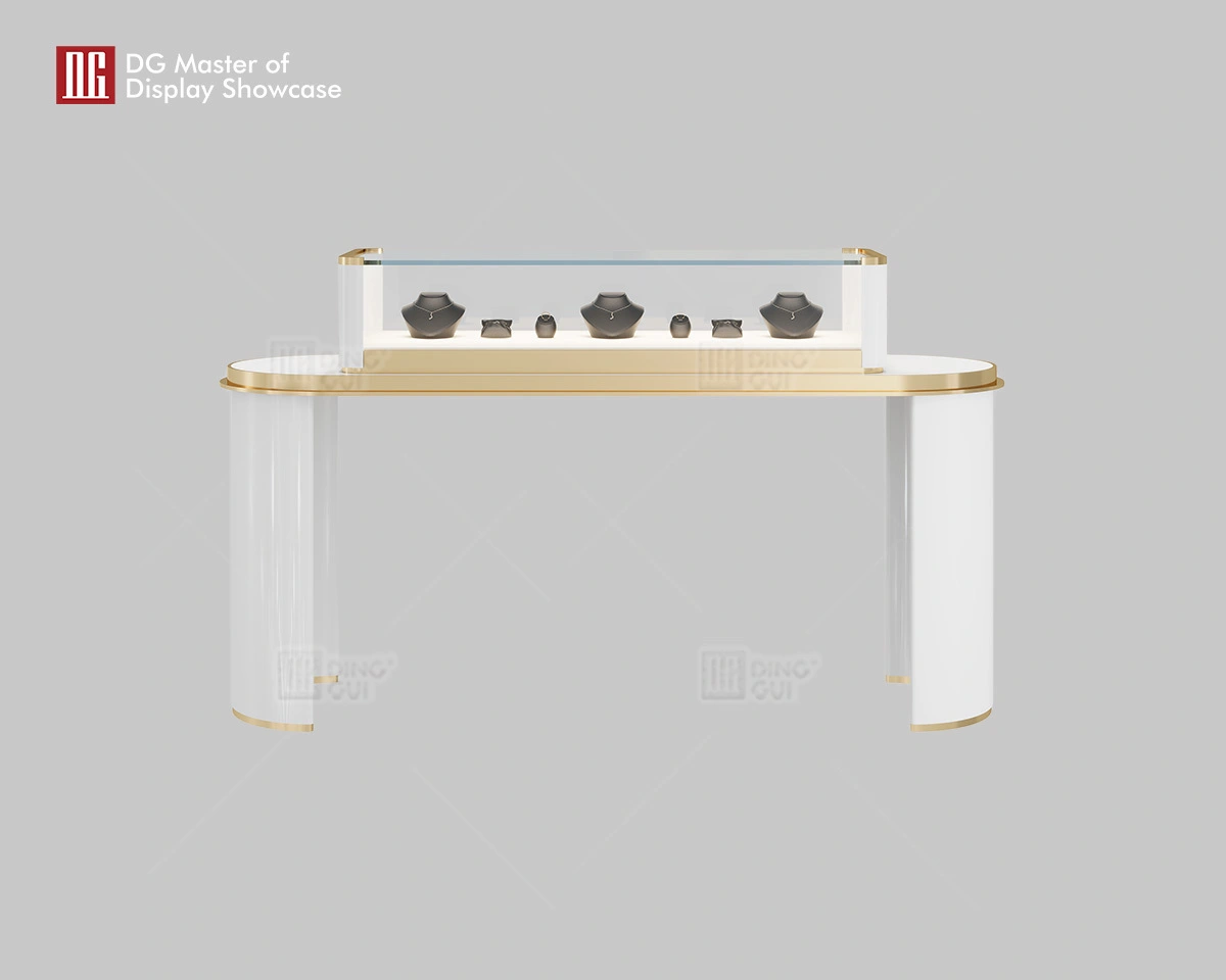 Vitrína DG Display, horúci výpredaj, biela lesklá farba, luxusná vitrína na šperky a hodinky 1