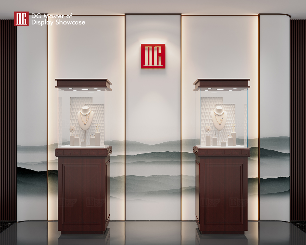 Custom free standing glass display case supplier Manufacturer | DG Display Showcase 10