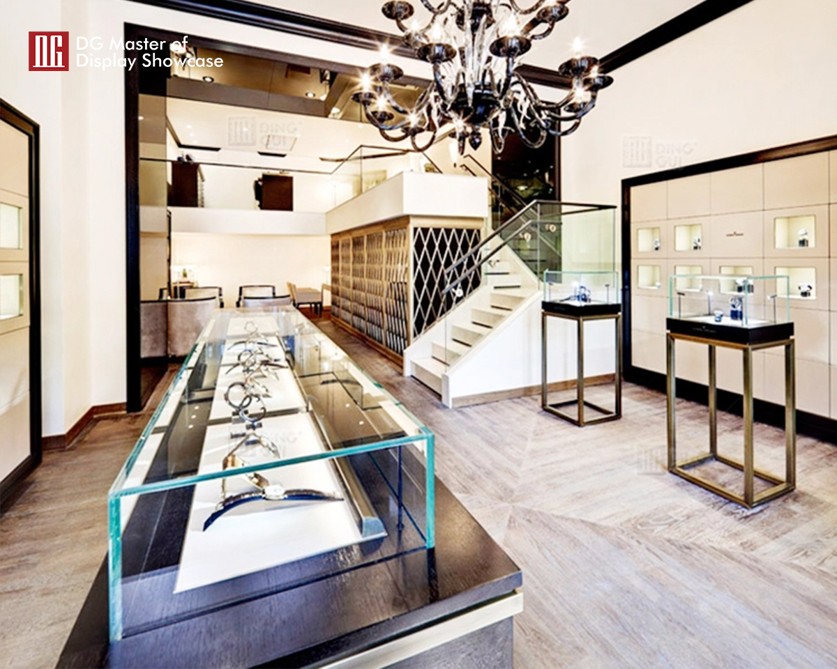 DG showcase luxury watch display glass case custom store design decoration 8