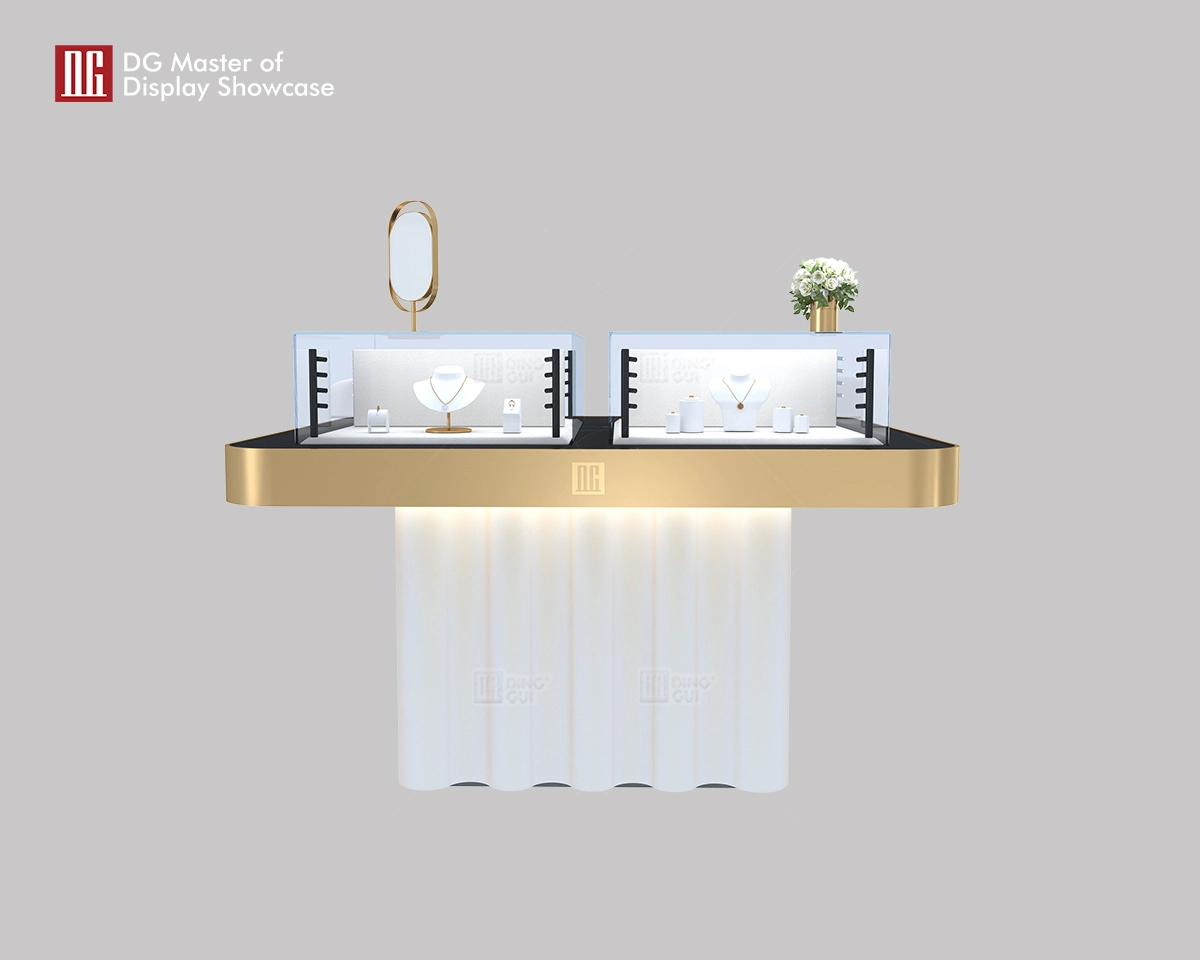 Luksuriøs udstillingsvindue i nyt og luksuriøst design med fire sider til smykkeur 1