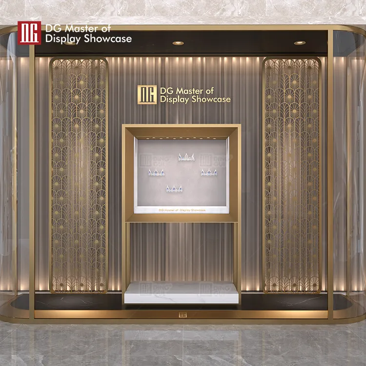 High-End Jewelry Display Showcase with LED Lights 5
