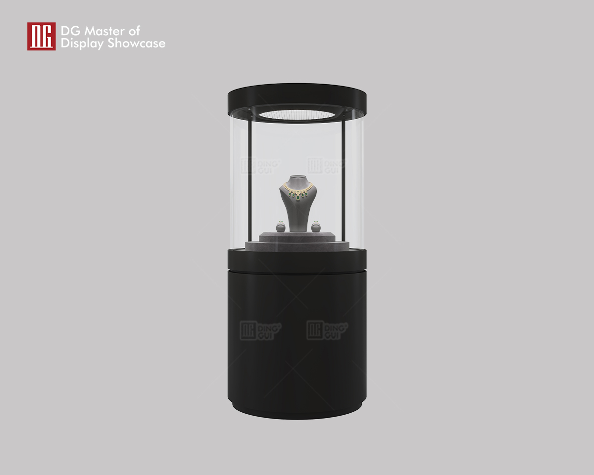Luxury Cylindrical Jewelry Display Case - DG Showcase 6