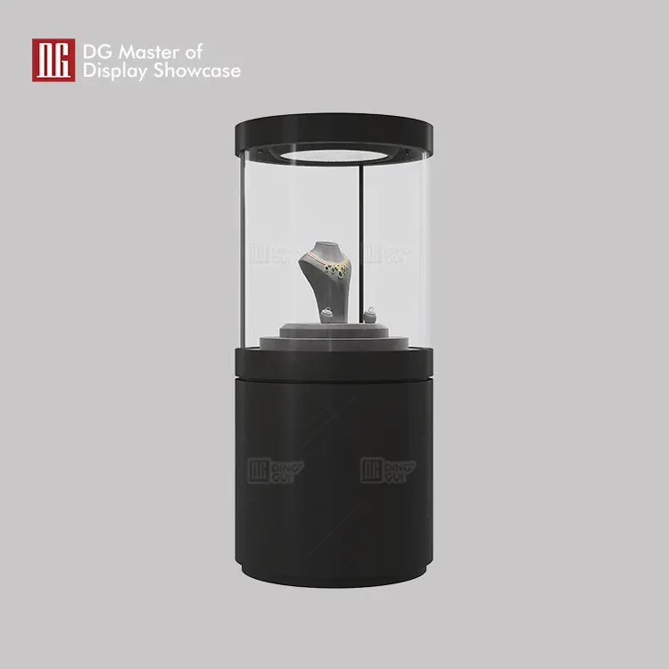 Luxury Cylindrical Jewelry Display Case - DG Showcase 2