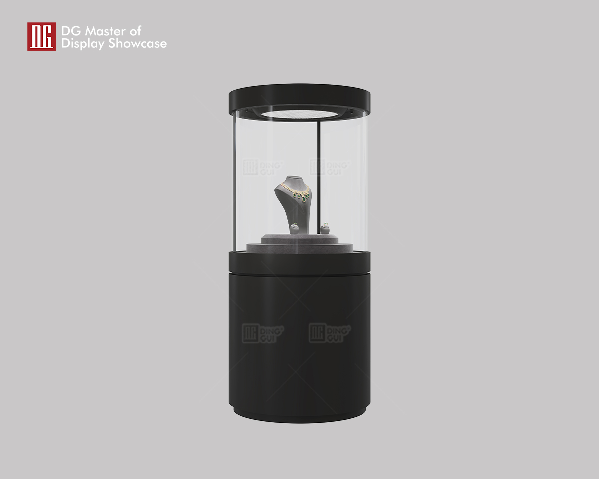 Luxury Cylindrical Jewelry Display Case - DG Showcase 7