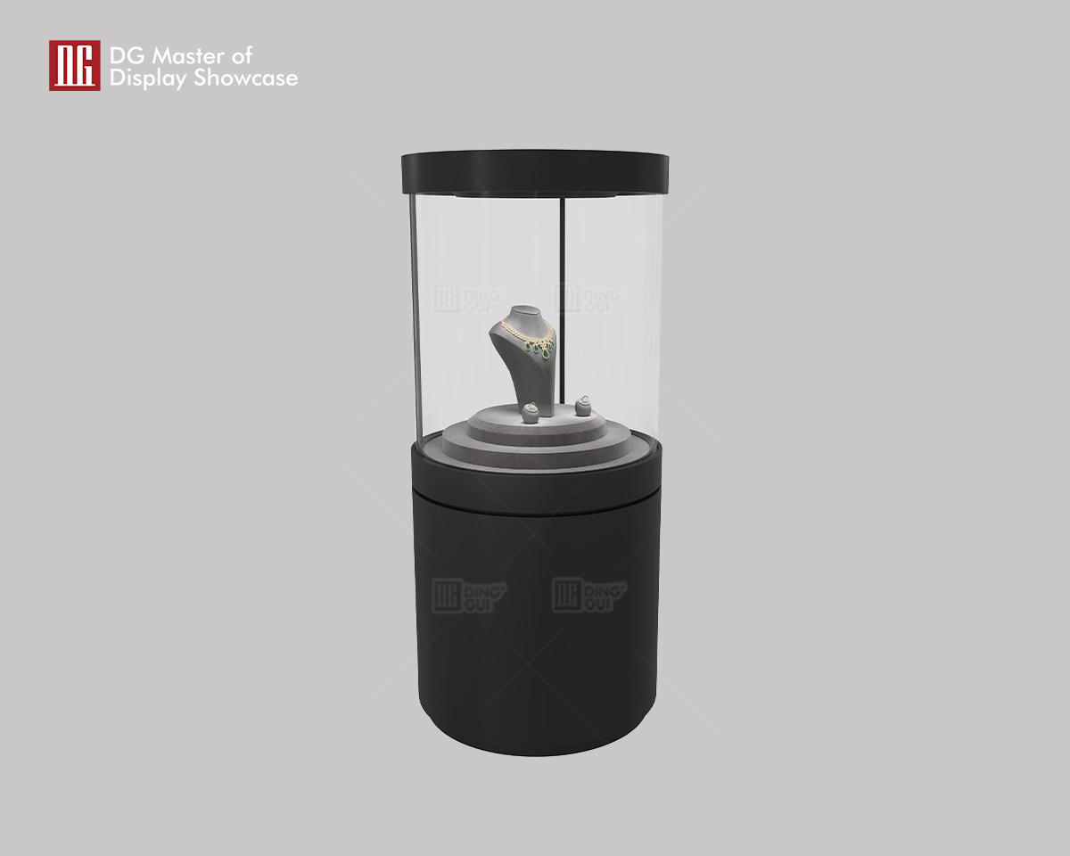 Luxury Cylindrical Jewelry Display Case - DG Showcase 9