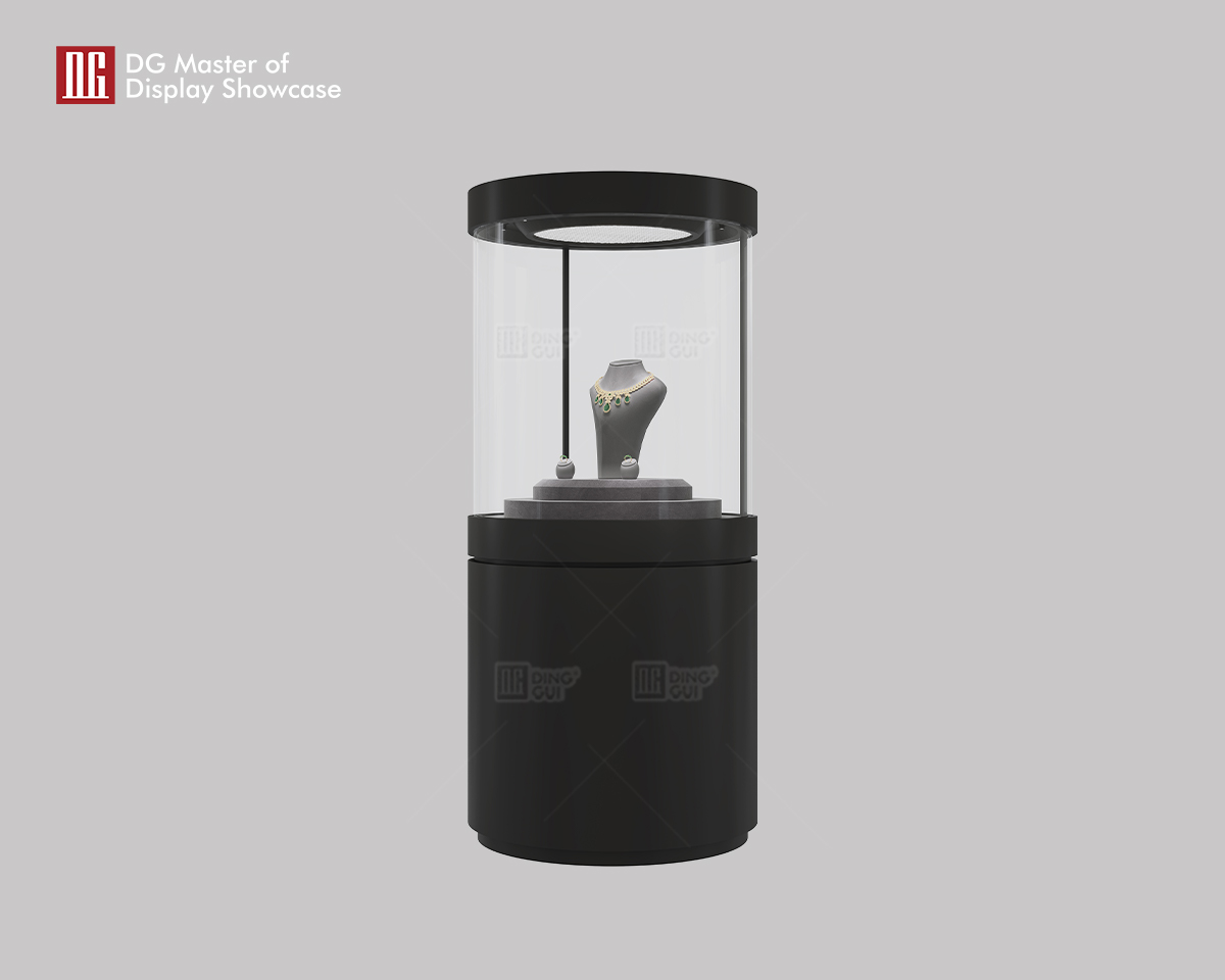 Luxury Cylindrical Jewelry Display Case - DG Showcase 8