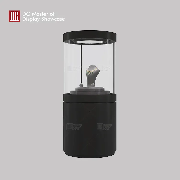 Luxury Cylindrical Jewelry Display Case - DG Showcase 3