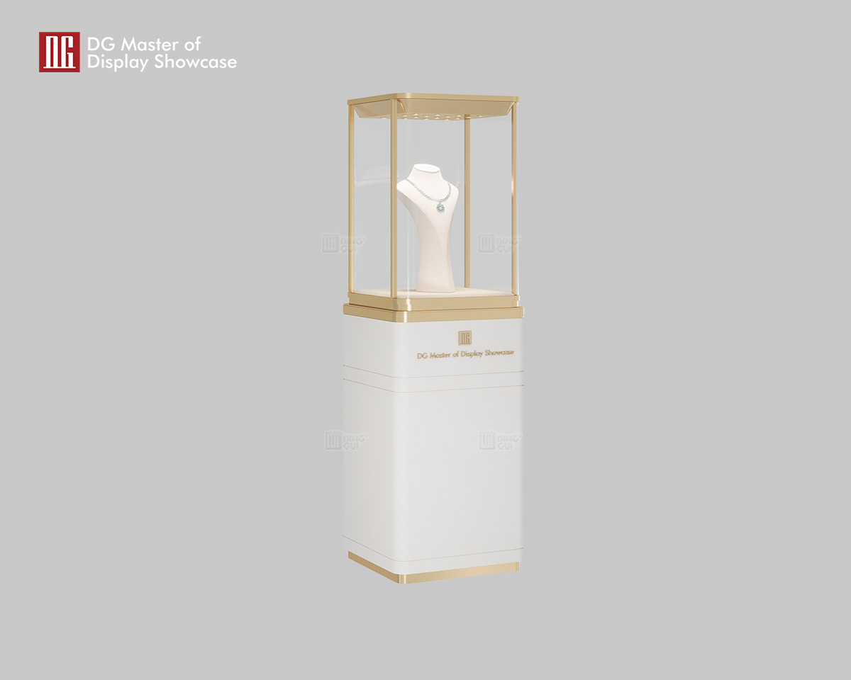 luxury free standing glass display case factory | DG Display Showcase 7
