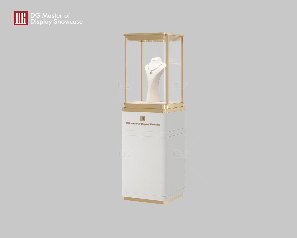 luxury free standing glass display case factory | DG Display Showcase 8