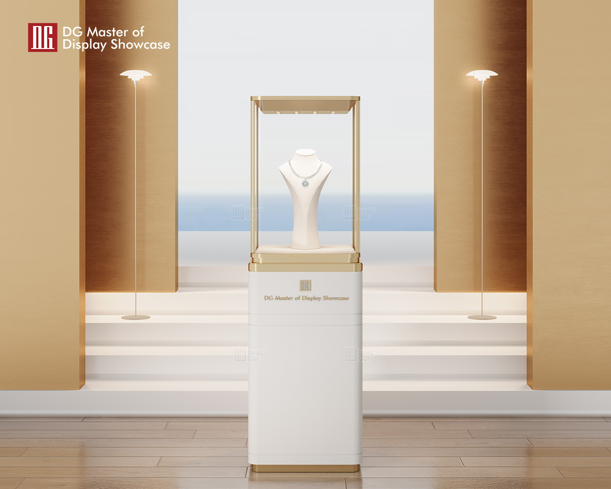 luxury free standing glass display case factory | DG Display Showcase 10
